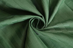 Stripe Glace Cotton 1 Double Bedsheet With 2 Pillow Cover - 91 X 90 Inches, Dark Green | Fade Resistant & Durable Breathable & Wrinkle Free Bed Sheet