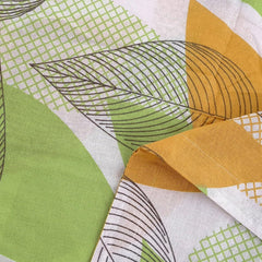 100% Cotton Double Bedsheet With 2 Pillow Cover - 87 X 100 Inches, Sage & Mustard | Lightweight, Soft, Skin Friendly - Durable Bedsheets For Everyday Comfort