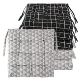 Soft Cotton Chair Cushions Pillow For Sitting, Printed - Black & Grey Color | Pillow For Office Work & Posture Support | Sitting Cushion, Pain Relief, Comfortable Pillow - Pack Of 6