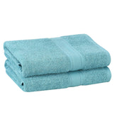 Fresh From Loom Luxury Edition Egyptian 100% Pure Cotton Bath Towel 1200 Gsm | High Water Heavy Soft Dual Stitched Bath Towel (Turquoise Blue) - 2 Pcs