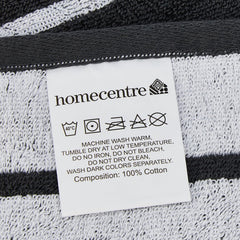 Home Centre Color Refresh Essence Cotton Striped Bath Towel 300 Gsm (Grey)