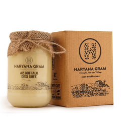 Pure A2 Buffalo Desi Ghee By Haryana Gram | Rich In Vitamin A, D & Minerals Healthy Desi Ghee Good For Taste | (500ml) 16.9 Ounce | Jar Pack