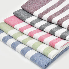 VäRde Premium Handloom Bath Towels 180 Gsm | Towel For Men & Women | Striped & Solid Pattern (Grey, Blue, Beige, Red & Yellow Set Of 5)