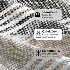 Indihaus Premium Cotton Hand Towel 310 Gsm | Soft, Absorbent, Multi-Purpose Towel Set | Serene Beige & Slate Grey (Set Of 4)