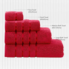 Spread Spain 100% Cotton Face Towel 600 Gsm | Roman Face Towel Super Absorbent Soft & Quick Dry Towels (Red) -Set Of 2