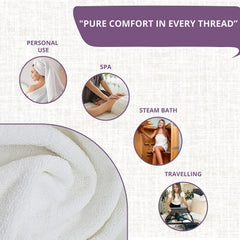Lilacia Bath Towel 650 Gsm | Ultra Absorbent Cotton Towels Large Size (White)