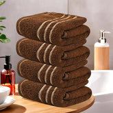 Kuber Industries Soft Cotton Face Towels 300 Gsm | For Men & Women | Easily Washable Pocket Towels & Workout Gym - Dark Brown (Pack Of 4)