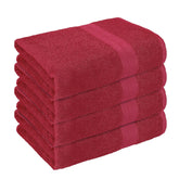 Bedspun Cotton Bath Towel 1600 Gsm | Gym, Workout, Super Soft Absorbent, Lightweight, Ultra Absorbent, Quick-Drying Towel (Wine Red) - 4 Pcs