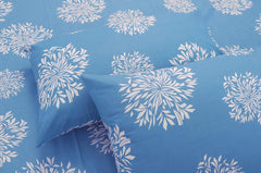 1 Single Bedsheet With 1 Pillow Cover | Durable & Long Lasting Fabric, Easy Hand & Machine Wash | Size - 55 X 88 Inches, Blue