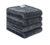Softspun Microfiber Cloth Towel 1000 Gsm | Extra Thick Microfiber Cleaning Cloths Perfect For Bike, Auto, Cars Both Interior & Exterior (Grey)- Pack Of 4
