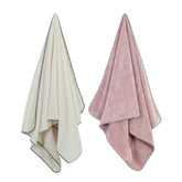 Spread Spain Microfiber Bath Towel 1200 Gsm | Extra Soft Plush & High Absorbent Bath Towel For Men & Women - Ivory & Rose (Pack Of 2)