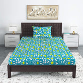 1 Single Bedsheet With 1 Pillow Cover - 57 X 87 Inches, Dark Green | Skin Friendly Fabric For Everyday Use - Soft, Breathable & Comfortable Sleeping