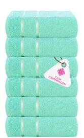 Casa Copenhagen Egyptian Cotton Ecstatic Hand Towel 740 Gsm (Aqua Blue)- 6 Pcs
