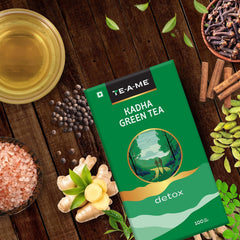 TE-A-ME Detox Kadha Green Tea - 100 Tea Bags | Reduces Weight Loss & Boosts Immunity - Contains Caffeine, Preservative Free