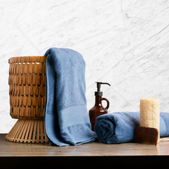Himeya Bamboo Bath Towel 1000 Gsm | Ultra Absorbent 3x Softer Than Cotton Towels (Nautical Blue) - Pack Of 2
