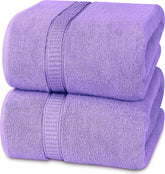 Rewop Microfiber Bath Towels 1200 Gsm | Large Size-Super Soft Coral Fleece Bathing Towel With Hook Quick Dry Super Absorbent-Bath Towel For Men & Women (Purple)- Pack Of 2