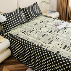 King Size Bedsheet With 2 Pillow Covers - 88 X 106 Inches, Cream & Black | Summer Breathable & Wrinkle Free | Bedsheet Long Lasting & Soft To Touch