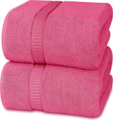 Rewop Microfiber Bath Towels 1200 Gsm | Large Size-Super Soft Coral Fleece Bathing Towel With Hook Quick Dry Super Absorbent-Bath Towel For Men & Women (Pink)- Pack Of 2