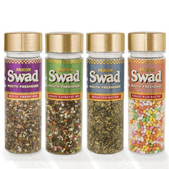 Panjon Swad Mouth Freshner Coloured Saunf, Royal Fresh Mix, Roasted Saunf, Shahi Navratan Mix 2kg, (500gm *4) | Jar Pack