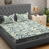 Elastic Fitted Bedsheet For Double Bed With 2 Pillow Cover - 60 X 78 Inches, Cream | Super Soft Brushed Durable Fabric