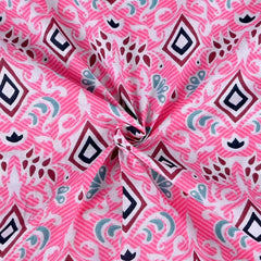1 Single Bedsheet With 1 Pillow Cover - 57 X 87 Inches, Pink | 144 Thread Count Lightweight, Soft, Skin Friendly - Everyday Use Cotton Bedsheet