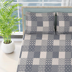 Cotton Bedsheet For King Size With Pillow Cover Set - 108x108 Inches, Grey | Breathable & Light Weight, All Season Comfort-Ideal For Daily Use & Gifting Bedsheet
