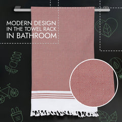Ecosense Premium Large Cotton Non-Terry Bath Towels 600 Gsm | Soft Absorbent & Comfortable Bath Towels Large Size | Quick Dry Gym, Travel - Maroon (Pack Of 2)