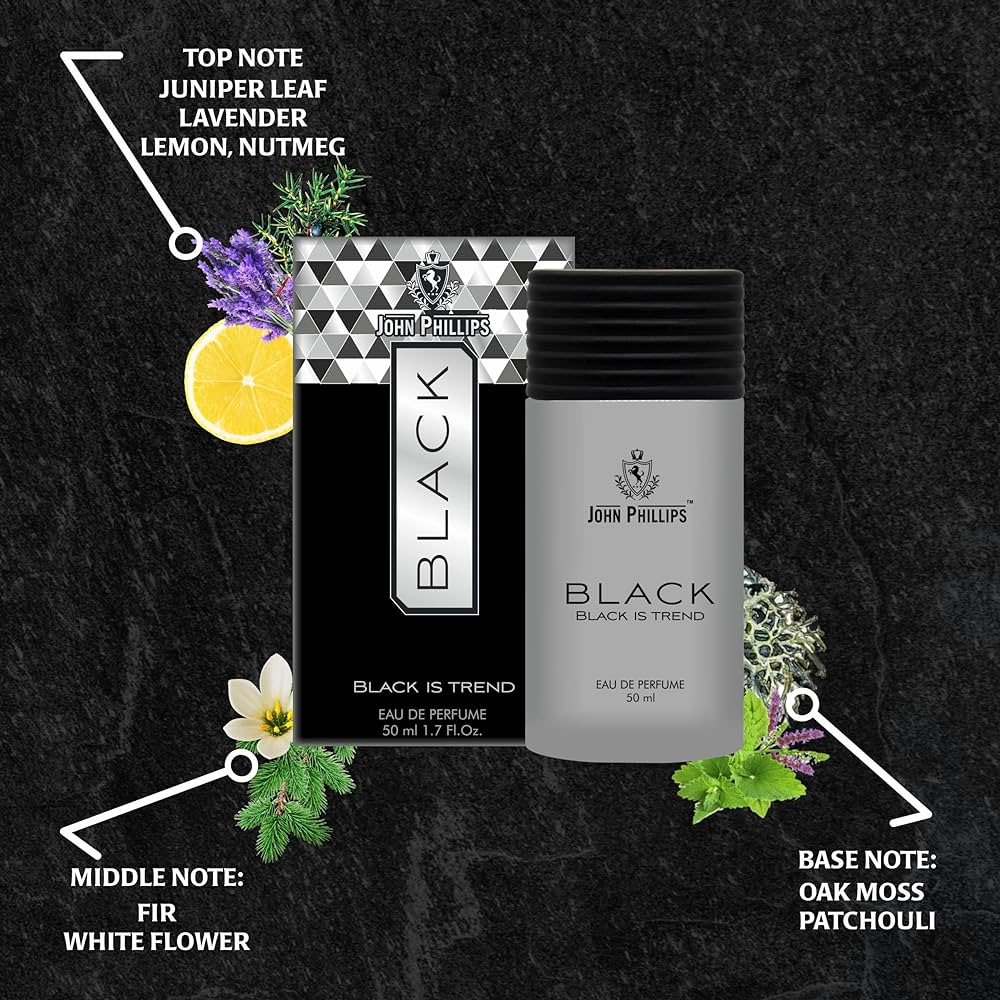 John Phillips Black Eau De Parfum 50ml 1.6 Fl.oz. & X Force Body Deodrant 150ml 5 Fl.oz. Combo Of 2 | For Men John Phillips Black Eau De Parfum 50ml 1.6 Fl.oz. & X Force Body Deodrant 150ml 5 Fl.oz. Combo Of 2 | For Men