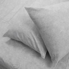 210 TC Cotton Bedsheet For Queen Size With 2 Pillow Covers - 88 X 100 Inches, Grey & White | Soft And Comfortable Sleep Experience
