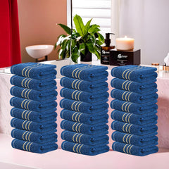 Kuber Industries Cotton Face Towel 4800 Gsm | Workout Gym Napkins Hand Towel For Men & Woman Quick-Drying Napkins -Dark Blue (Pack Of 24)