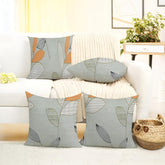 Microfiber Square Pillow Cushion For Sofa & Bed, Pastel Grey - 16 X 16 Inch | Fluffy For Comfort & Back Support | Breathable, Premium Cotton Cushion Cover With Zip, Neck Support - Set Of 4