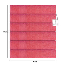 Ksc Shop Royal Cotton Hand Towel 750 Gsm - Set Of 6 (Peach)