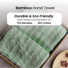 Mush 100% Bamboo Hand Towel 1200 Gsm | Ultra Soft, Absorbent, Quick Dry Towels For Facewash, Gym, Pool, Sports, & Travel - Olive Green (Pack Of 6)