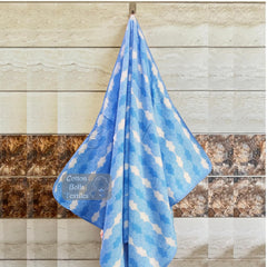Cotton Bolls Textiles Microfiber Towels 280 Gsm | Soft Coral Fleece Towel With Hook Quick Dry Super Absorbent Bath Towel For Men & Women (Sketch Blue)