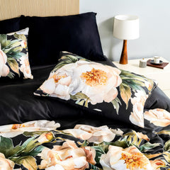 Printed Cotton Bedsheet For Queen Size With 2 Pillow Cover | 88 X 100 Inches, Black | Wrinkle Free Soft Perfect For Everyday Use