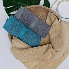 Velve 100% Bamboo Face Towel 600 Gsm | Ultra Soft, Absorbent & Quick Dry Towel For Facewash, Gym, Travel Towel - Beige, Teal, Grey (Set Of 3)