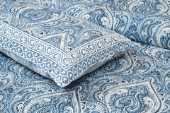 Cotton Queen Size Bedsheet For Double Bed With 2 Pillow Covers | 90 X 108 Inches, Blue & White | Cotton Bedsheet Is Suitable For All Seasons | Ultra-Soft, Skin-Safe & Breathable Fabric