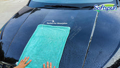 Softspun Microfiber Cloth Towel Set 400 Gsm | Extra Thick Microfiber Cleaning Cloths Perfect For Bike, Auto, Cars Both Interior & Exterior (Aqua Blue)