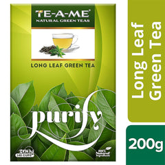 TE-A-ME Purity Long Leaf Green Tea - 200gm, 7.05 Ounce, 140 Cups | Increase Metabolic Rate, 100% Natural Ingredients - No Artificial Oils, Aroma Or Flavor