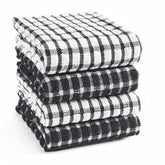 Texstyle Kitchen Cleaning Towel 400 Gsm | Soft & Absorbent Hand Towel For Kitchen Cleaning & Quick Drying Of Plates & Glasses (Black) - Set Of 4
