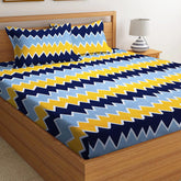 100% Microfiber Double Bedsheet Set With 2 King Size Pillow Covers - 90 X 90 Inches, Multicolor | Soft Touch 160 Thread Count Soft & Breathable & Wrinkle Free