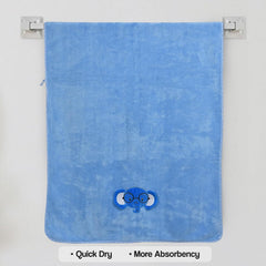 Urbanleaf Premium Microfiber Kids Bath Towels 300 Gsm | Quick Drying Towels For Unisex Kids Cartoon Print Baby Towel For Boys & Girls (Light Blue)