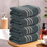 Kuber Industries Soft Cotton Face Towel 600 Gsm | Easily Washable Face Towels (Dark Grey) - Pack Of 4