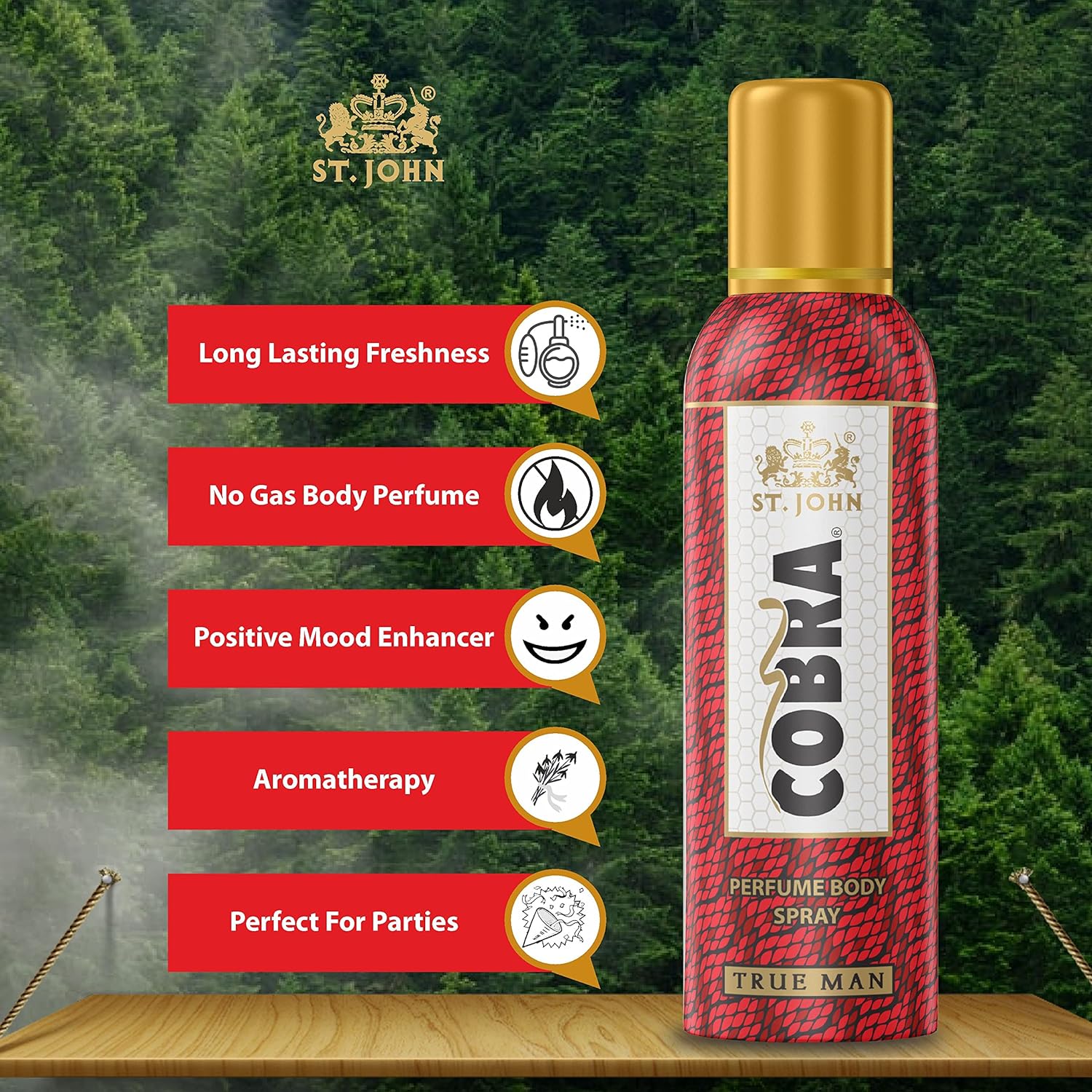 St. John Cobra True Man Perfume Men Body Spray 400ml 13.5 Fl.oz. Pack Of 4 | Perfect For Suited All Season Perfume St. John Cobra True Man Perfume Men Body Spray 400ml 13.5 Fl.oz. Pack Of 4 | Perfect For Suited All Season Perfume
