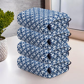 Heart Home Microfiber Soft Face Towels 900 Gsm | Quick Dry & Absorbent Hanging Hand Towels Circle - Blue (Pack Of 4)