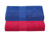 RD Trend 100% Cotton Bath Towels 1000 Gsm | Soft & Absorbent Bath Towel For Men, Women Urban Comfort (Royal Blue & Dark Pink) - 2 Pcs