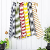 Sami Studios Kitchen Cotton Towels 300 Gsm | Highly & Absorbent For Kitchen Cleaning & Quick Drying Elegant Waffle Checks X-Large Towel (Set Of 6) -Multicolor