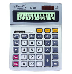 Bambalio 12 Digits Bl-200 Big Display Electronic Calculator With 3 Years Warranty | Solar Panel & 3 Years Battery Life