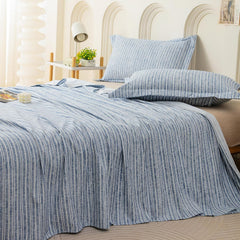 King Size Bedsheet With 2 Pillow Covers - 98 X 106 Inches, Blue & White | Summer Breathable & Wrinkle Free | Bedsheet Long Lasting & Soft To Touch