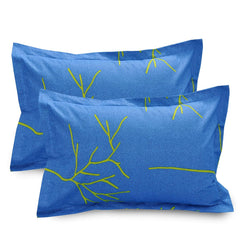 Queen Size For Bedsheet With 2 Pillow Covers - 88 X 96 Inches, Blue & Green | Soft & Comfortable Sleep Experience | Machine Wash In Cold Water
